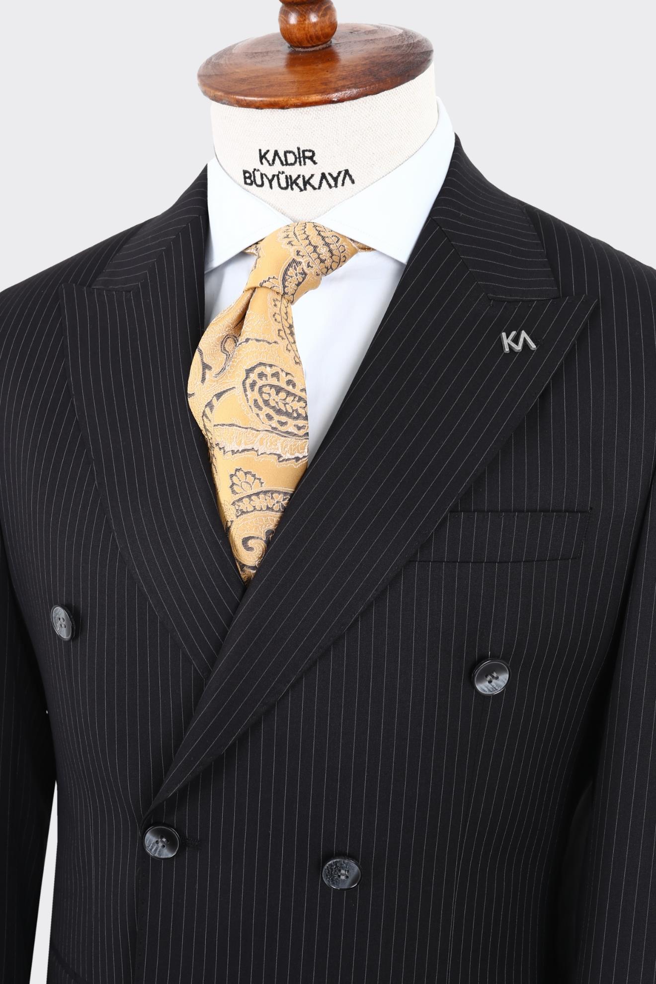 Kırlangıç Yaka Kruvaze Erkek Takım Elbise-KAX1205S