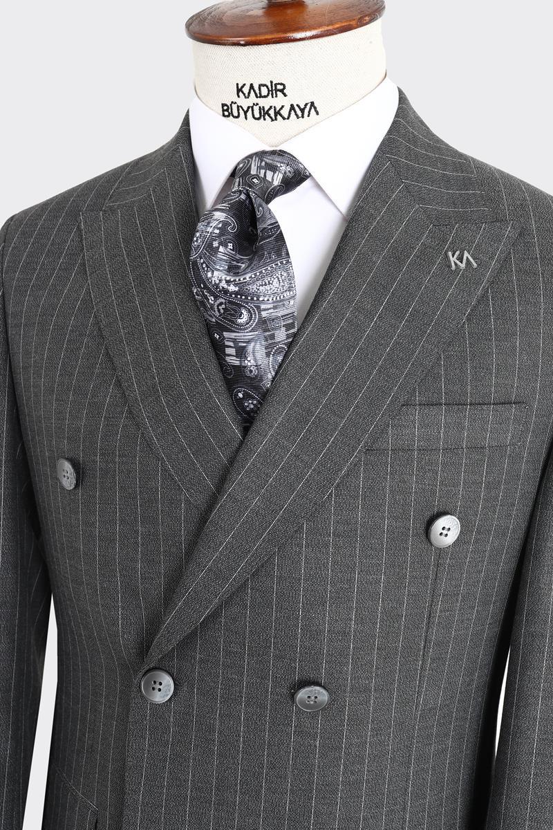 Kırlangıç Yaka Kruvaze Erkek Takım Elbise-KAX1202S