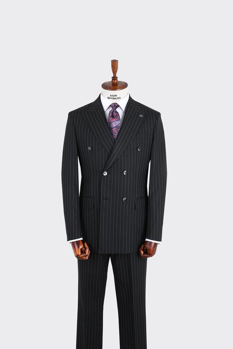 Kırlangıç Yaka Kruvaze Erkek Takım Elbise-KAX1202S