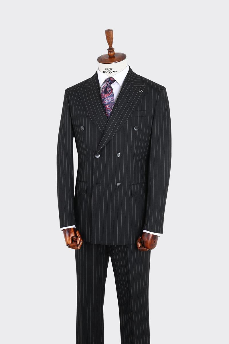 Kırlangıç Yaka Kruvaze Erkek Takım Elbise-KAX1202S