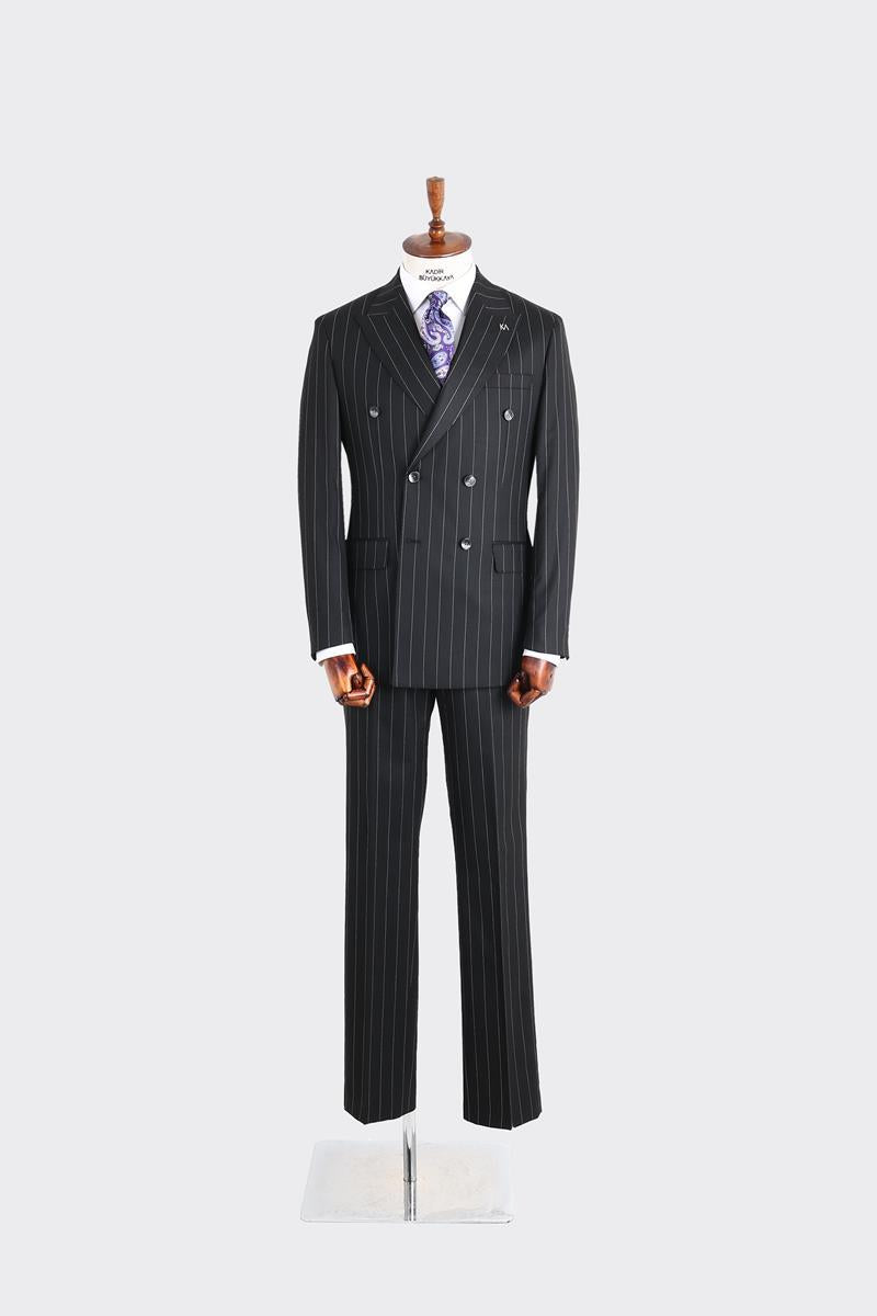 Kırlangıç Yaka Kruvaze Erkek Takım Elbise-KAX1201S