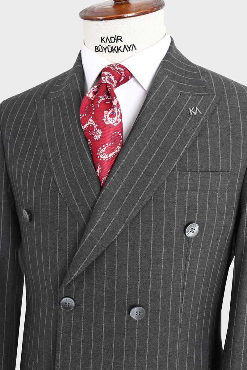 Kırlangıç Yaka Kruvaze Erkek Takım Elbise-KAX1200S
