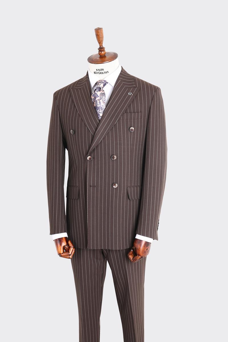 Kırlangıç Yaka Kruvaze Erkek Takım Elbise-KAX1200S