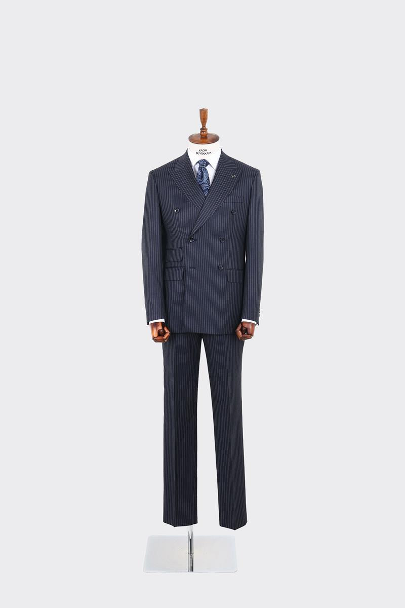 Kırlangıç Yaka Kruvaze Erkek Takım Elbise-KAW1262W