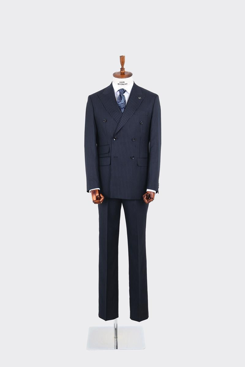 Kırlangıç Yaka Kruvaze Erkek Takım Elbise-KAW1262W