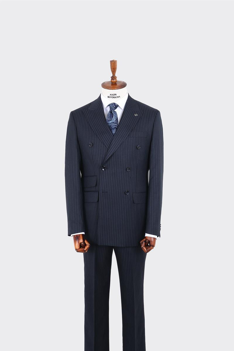 Kırlangıç Yaka Kruvaze Erkek Takım Elbise-KAW1262W