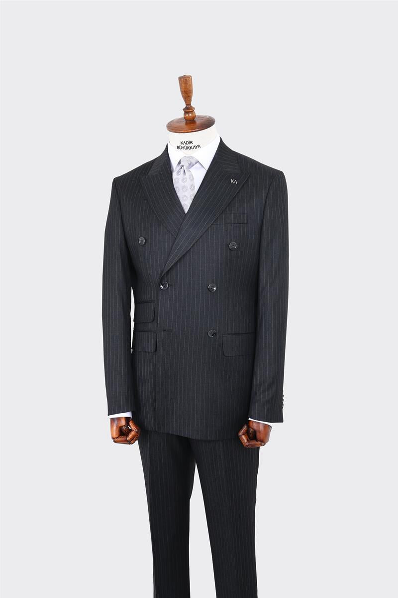 Kırlangıç Yaka Kruvaze Erkek Takım Elbise-KAW1267W