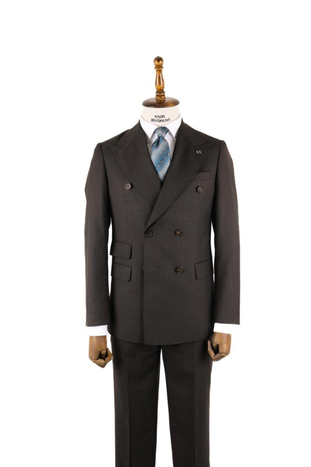 Kırlangıç Yaka Kruvaze Erkek Takım Elbise-KAV1216S