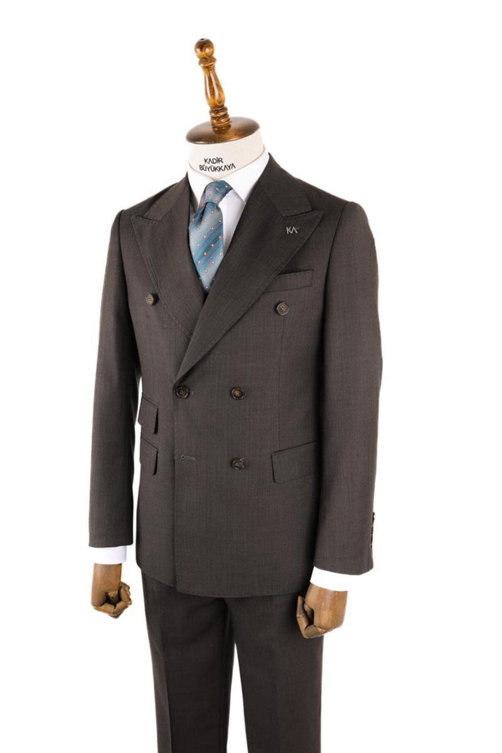 Kırlangıç Yaka Kruvaze Erkek Takım Elbise-KAV1216S