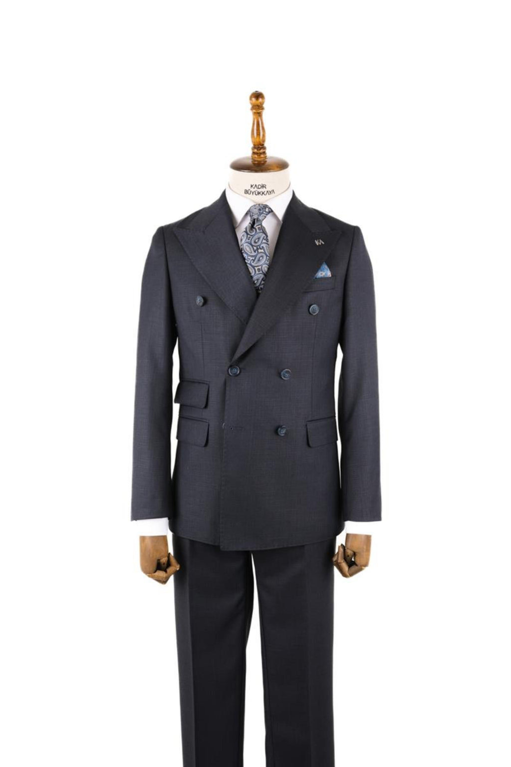 Kırlangıç Yaka Kruvaze Erkek Takım Elbise-KAV1216S
