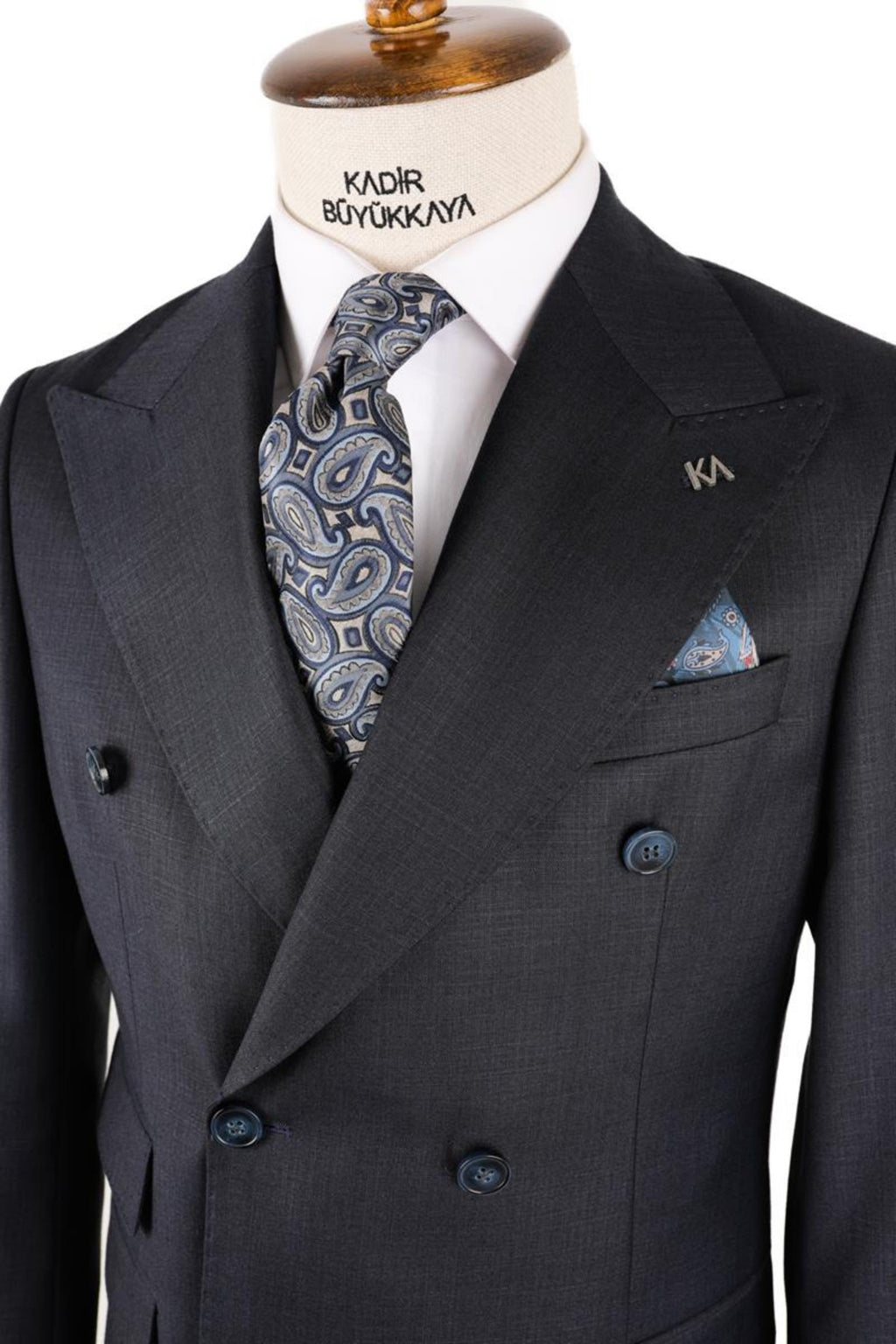 Kırlangıç Yaka Kruvaze Erkek Takım Elbise-KAV1216S