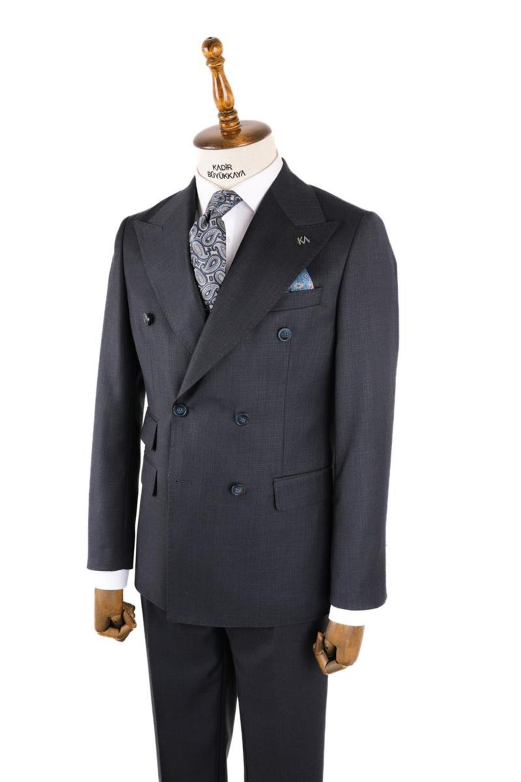 Kırlangıç Yaka Kruvaze Erkek Takım Elbise-KAV1216S