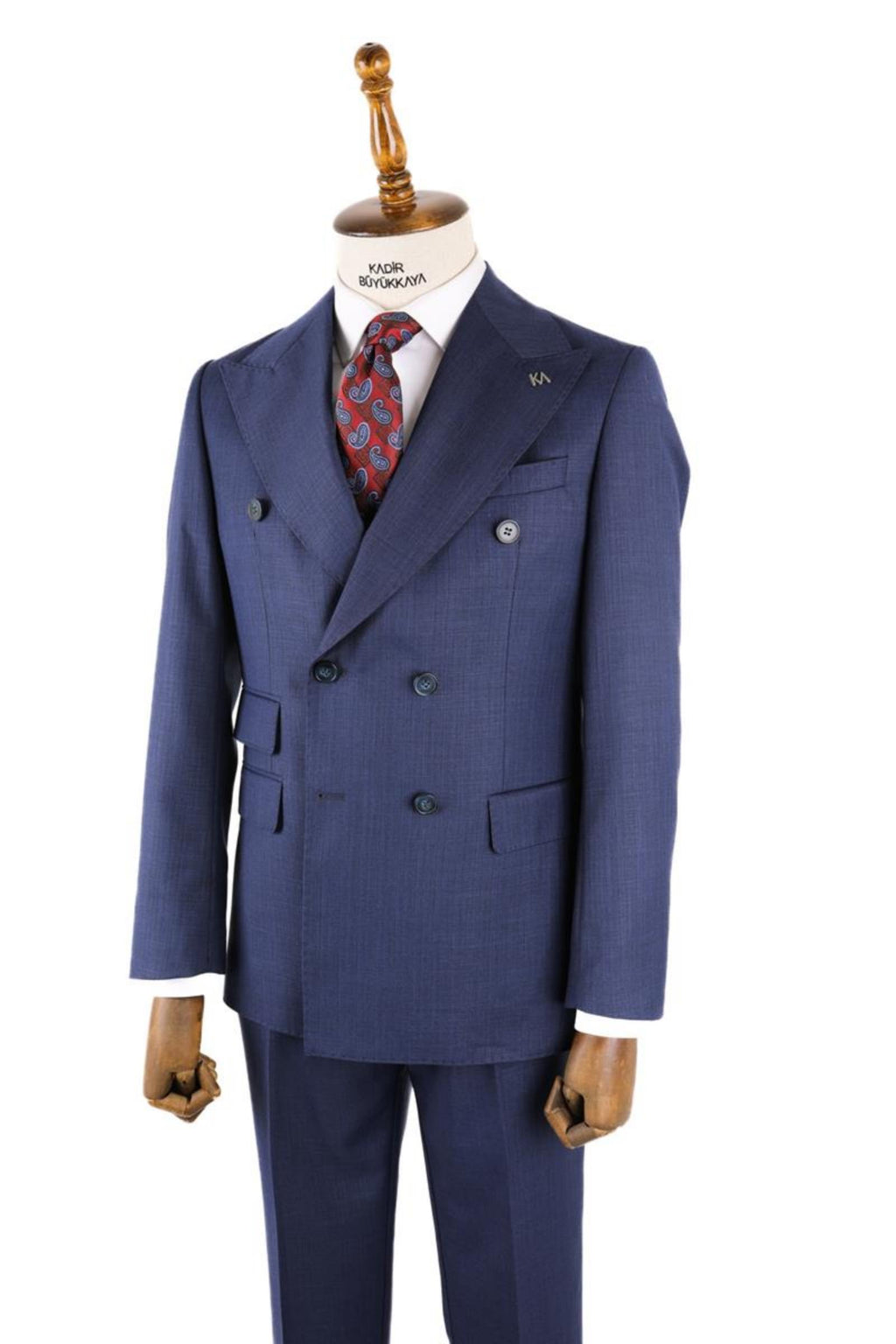 Kırlangıç Yaka Kruvaze Erkek Takım Elbise-KAV1216S