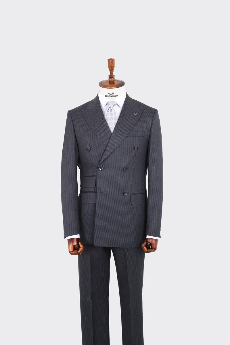 Kırlangıç Yaka Kruvaze Erkek Takım Elbise-KAW1273W