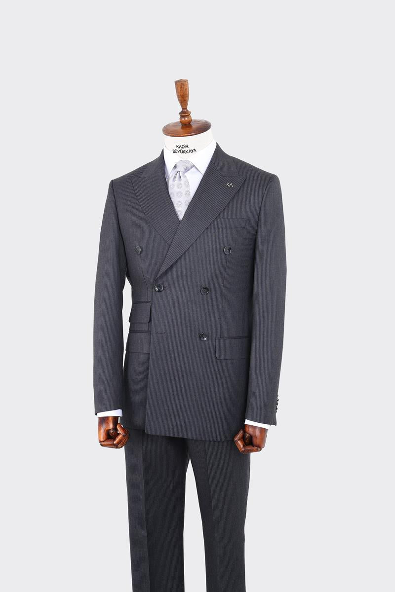 Kırlangıç Yaka Kruvaze Erkek Takım Elbise-KAW1273W