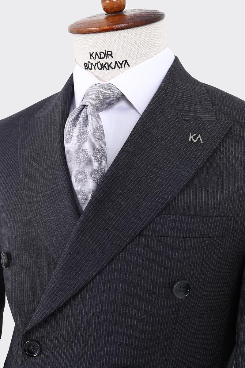 Kırlangıç Yaka Kruvaze Erkek Takım Elbise-KAW1273W