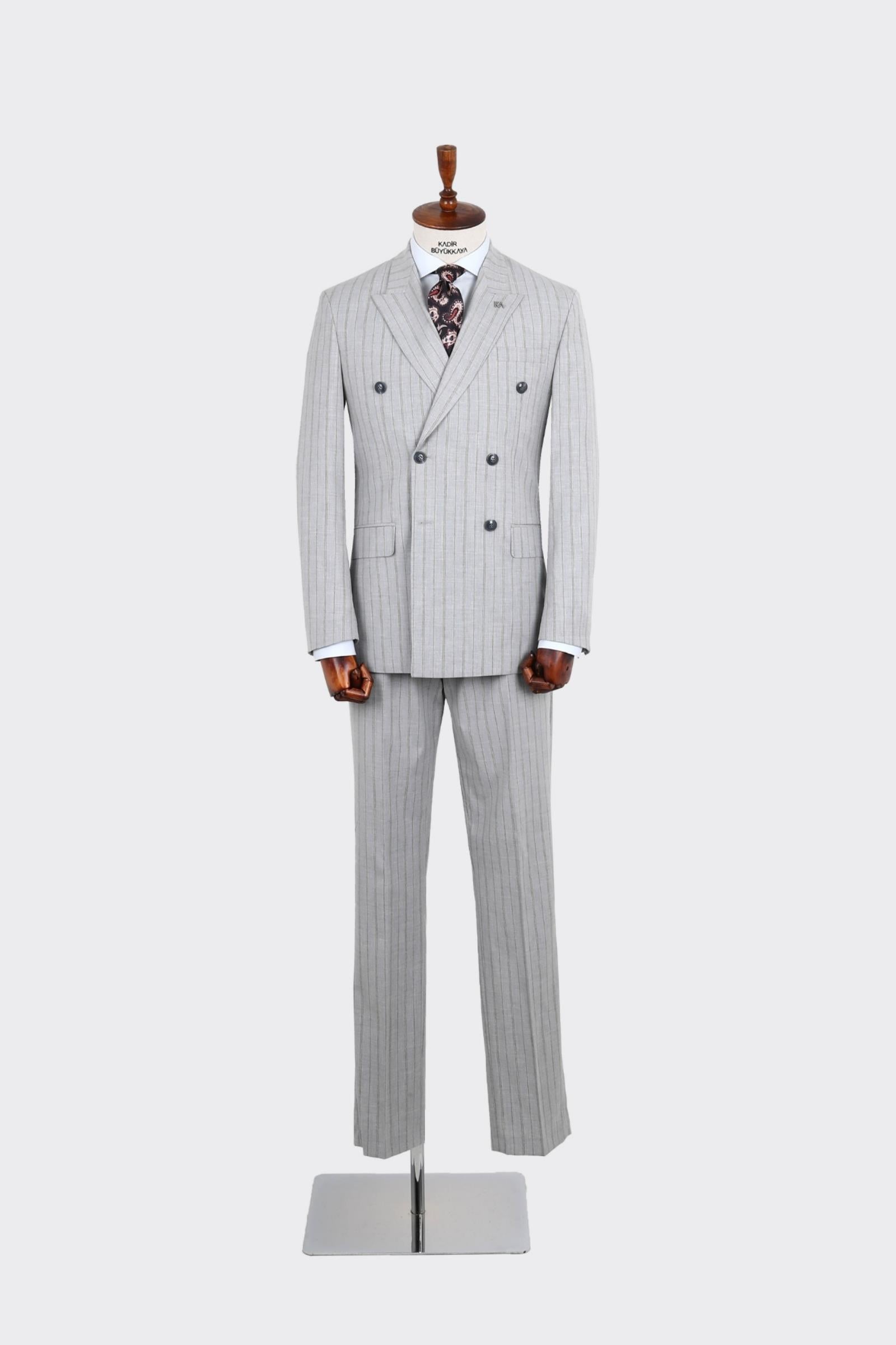 Kırlangıç Yaka Kruvaze Erkek Takım Elbise-KAX1271W