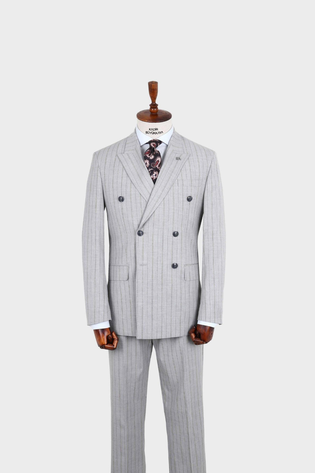 Kırlangıç Yaka Kruvaze Erkek Takım Elbise-KAX1271W