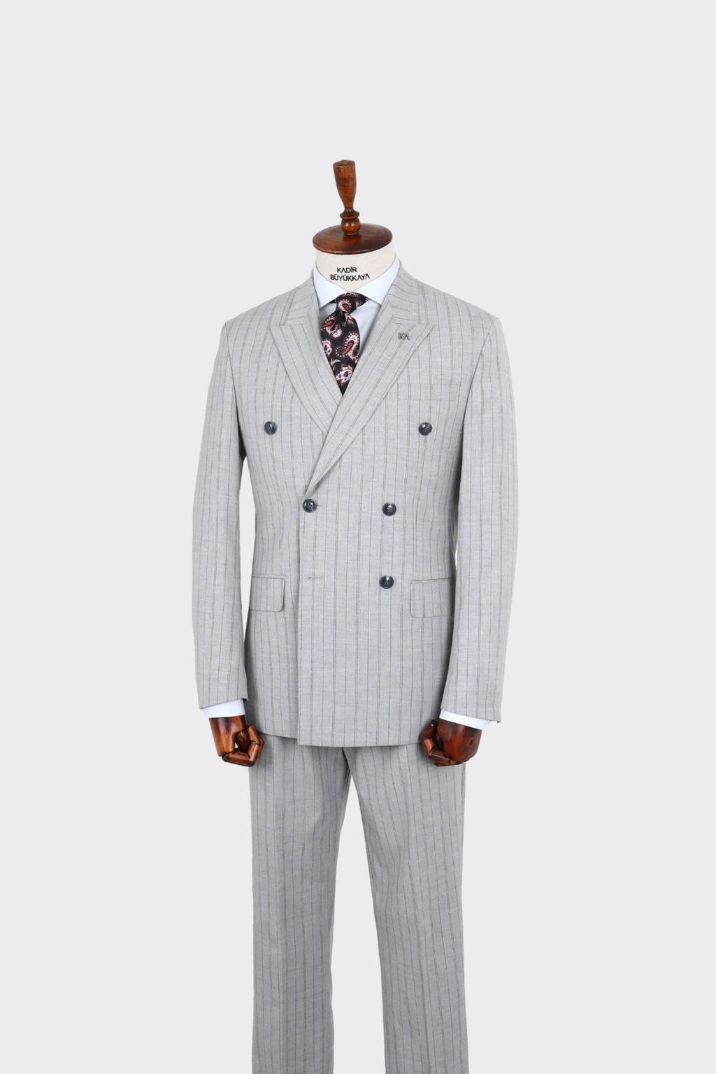 Kırlangıç Yaka Kruvaze Erkek Takım Elbise-KAX1271W