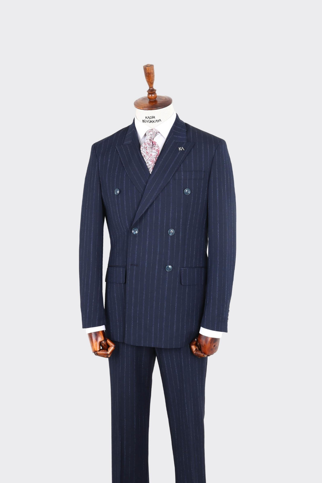 Kırlangıç Yaka Kruvaze Erkek Takım Elbise-KAX1271W