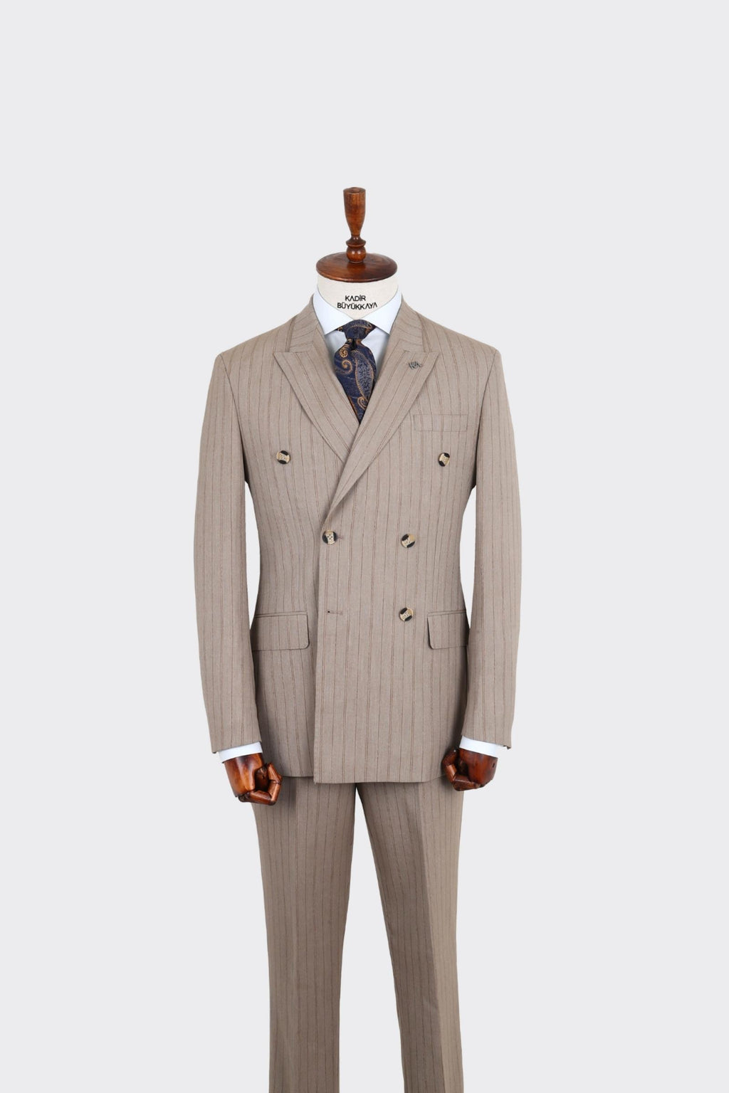 Kırlangıç Yaka Kruvaze Erkek Takım Elbise-KAX1271W