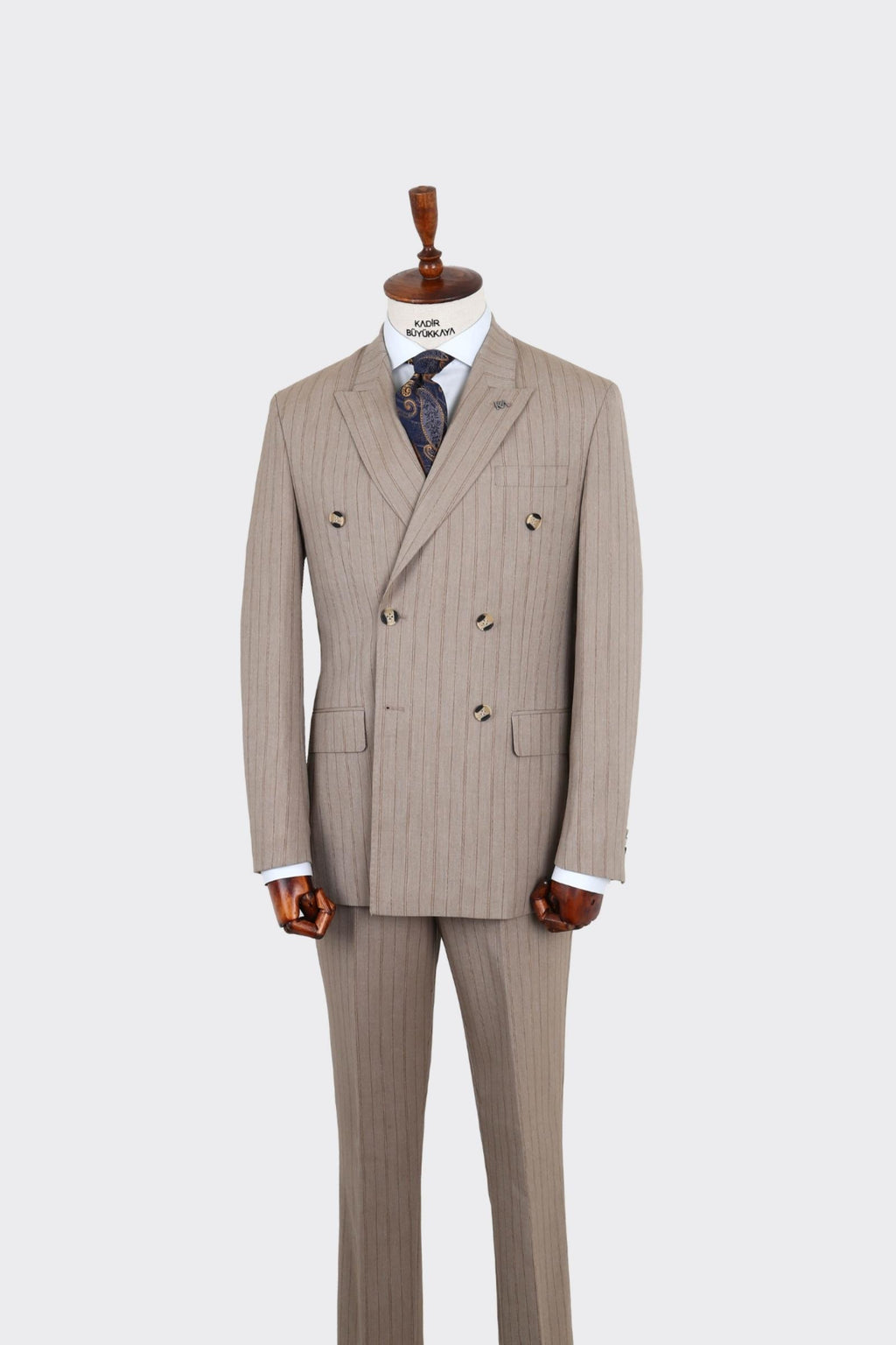 Kırlangıç Yaka Kruvaze Erkek Takım Elbise-KAX1271W