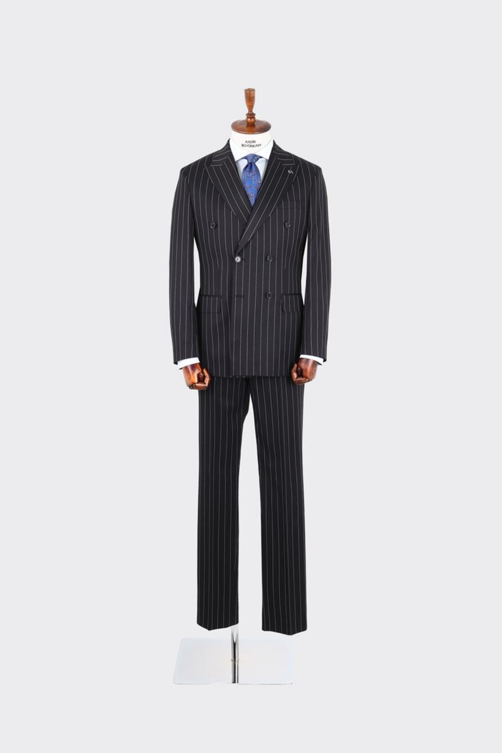 Kırlangıç Yaka Kruvaze Erkek Takım Elbise-KAX1254S