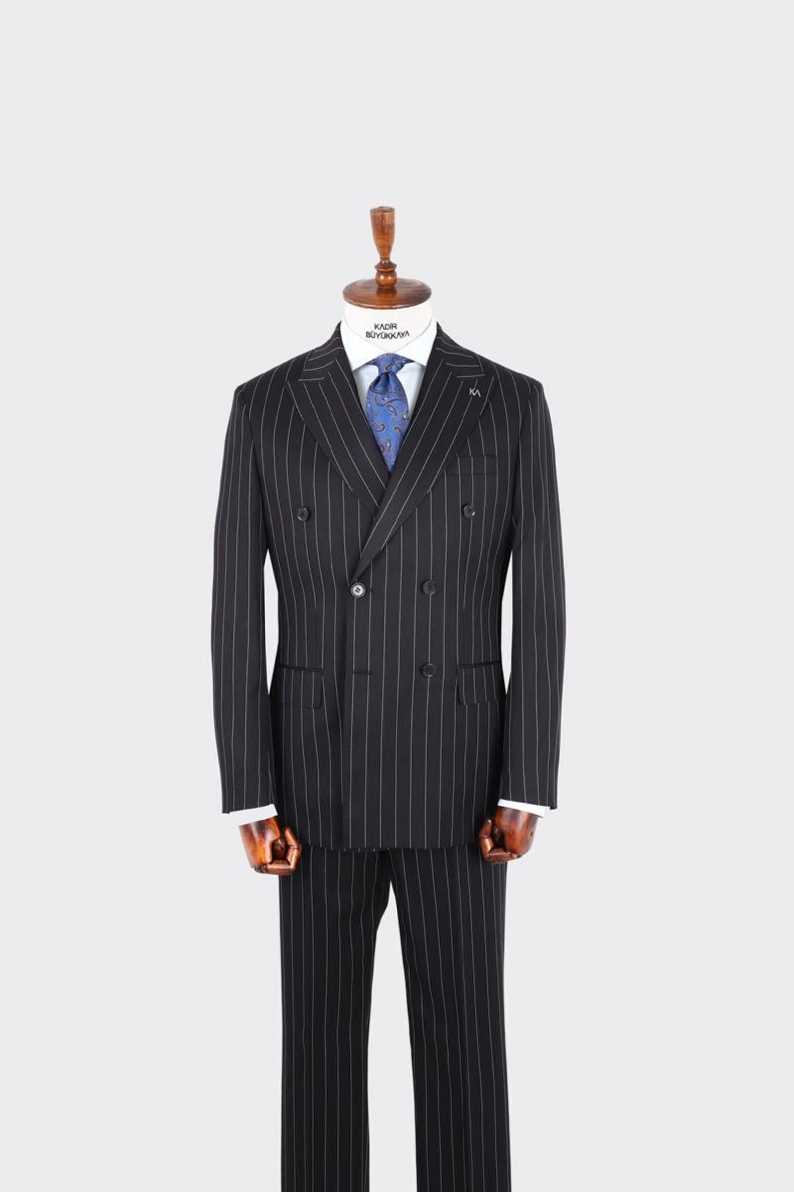 Kırlangıç Yaka Kruvaze Erkek Takım Elbise-KAX1254S