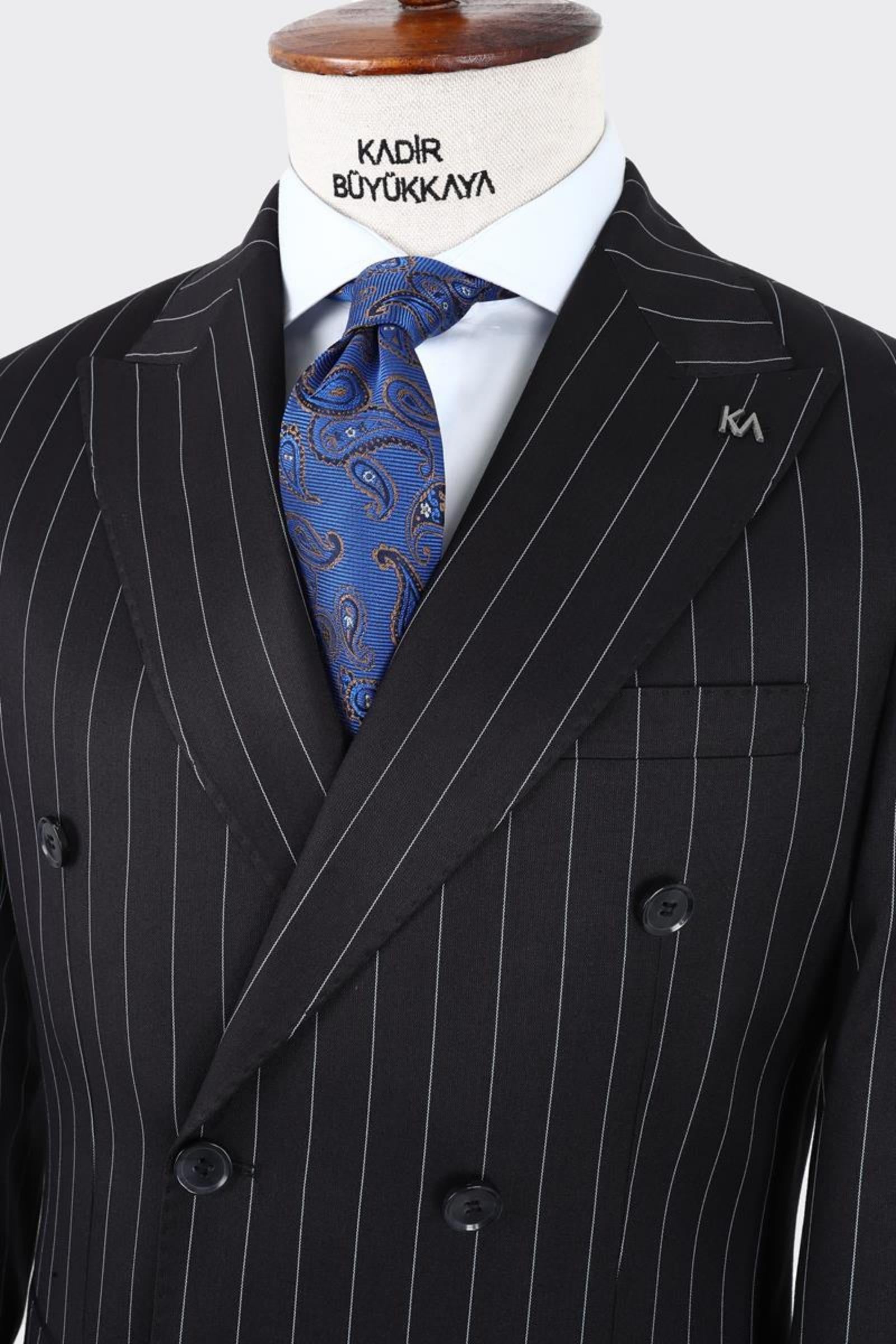 Kırlangıç Yaka Kruvaze Erkek Takım Elbise-KAX1254S