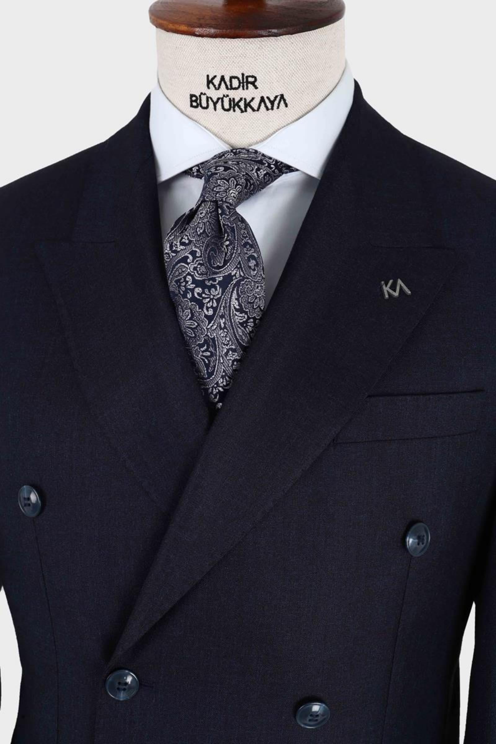 Erkek Kırlangıç Yaka Kruvaze  Takım Elbise-KAX1275W