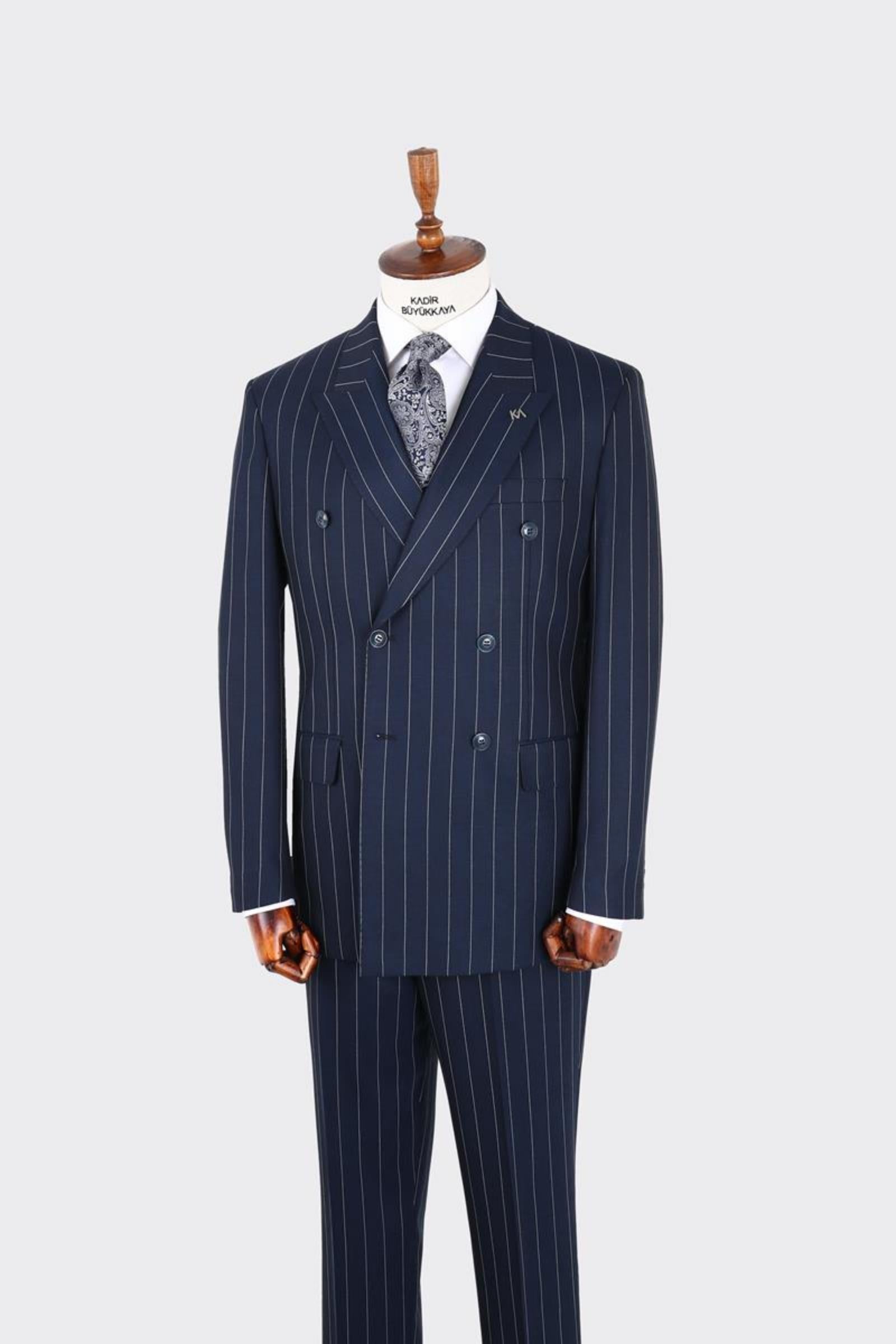 Erkek Kırlangıç Yaka Kruvaze  Takım Elbise-KAX1276W