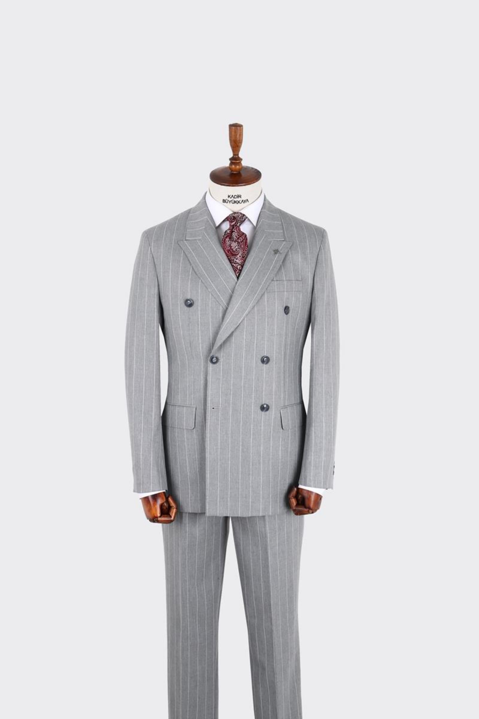 Erkek Kırlangıç Yaka Kruvaze  Takım Elbise-KAX1276W