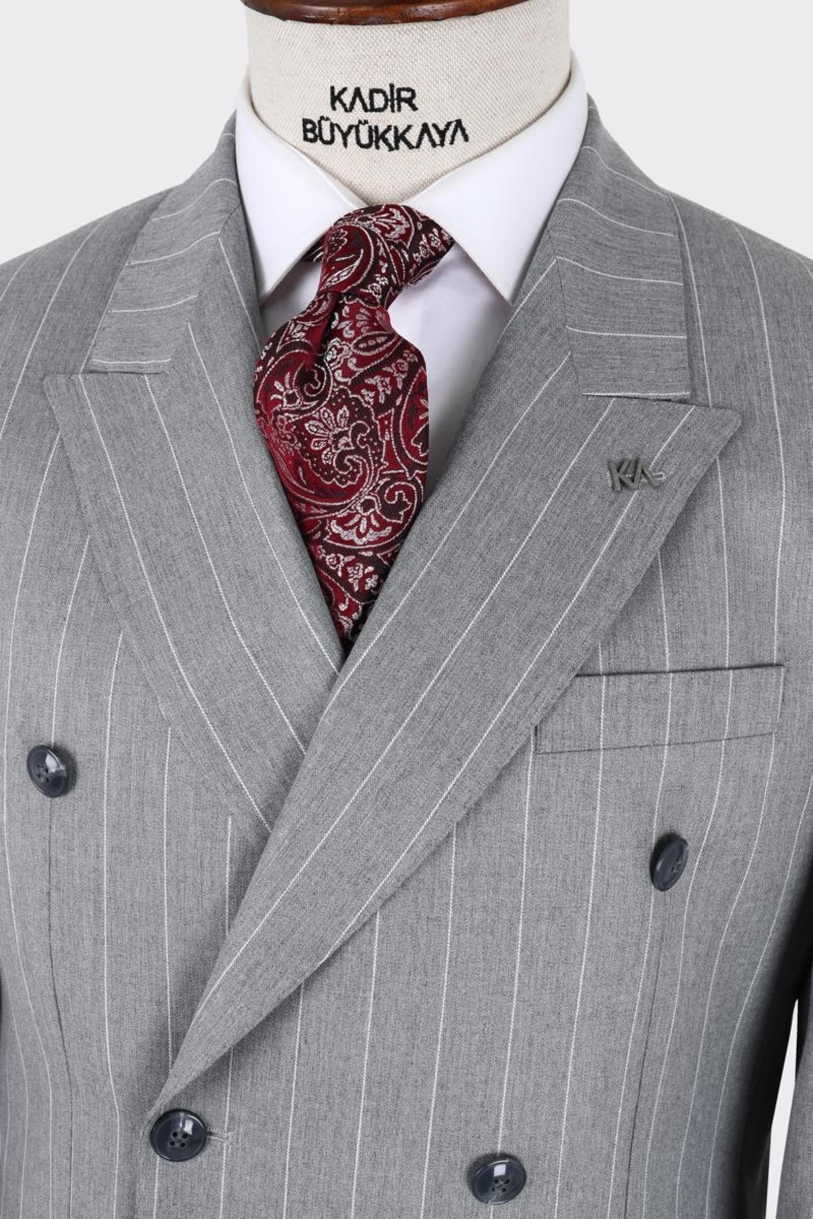 Erkek Kırlangıç Yaka Kruvaze  Takım Elbise-KAX1276W