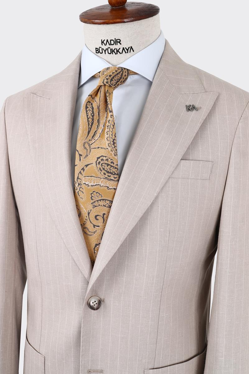 Kırlangıç Yaka Pileli Erkek Takım Elbise-KAX1305S
