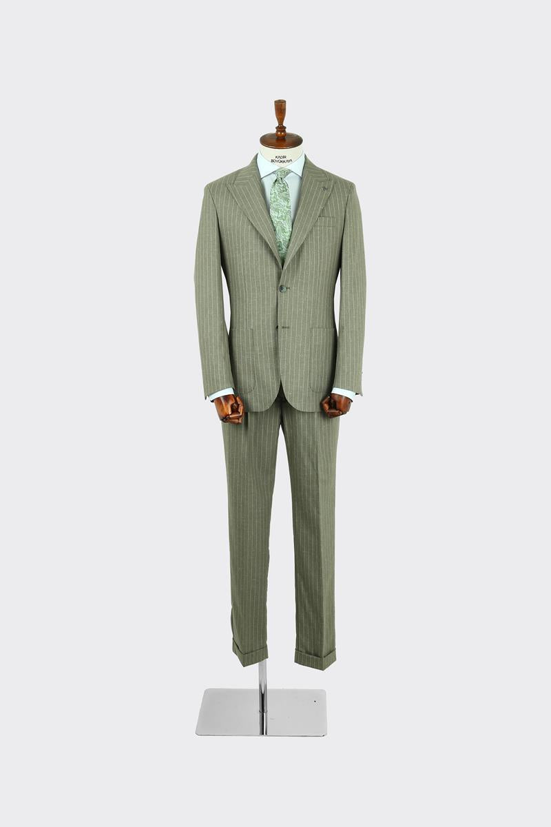 Kırlangıç Yaka Pileli Erkek Takım Elbise-KAX1305S