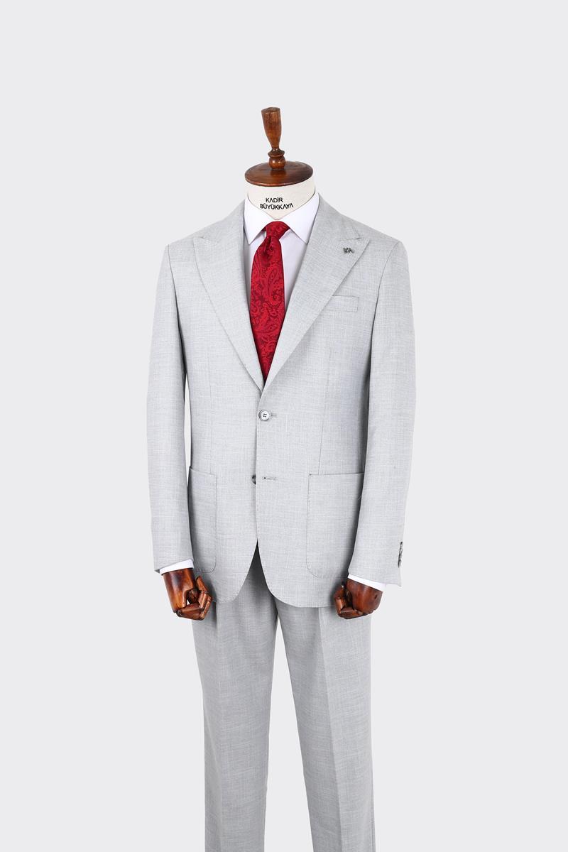 Kırlangıç Yaka Pileli Erkek Takım Elbise-KAX1302S