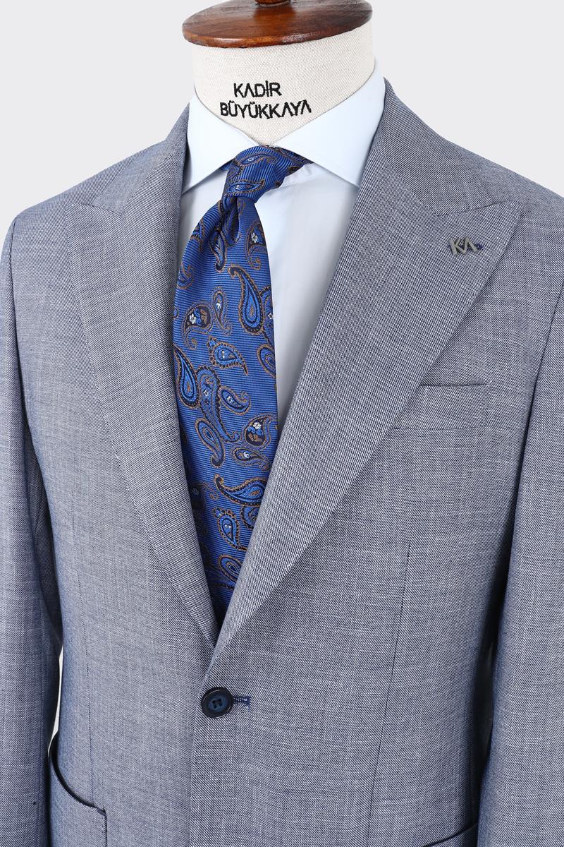Kırlangıç Yaka Pileli Erkek Takım Elbise-KAX1302S