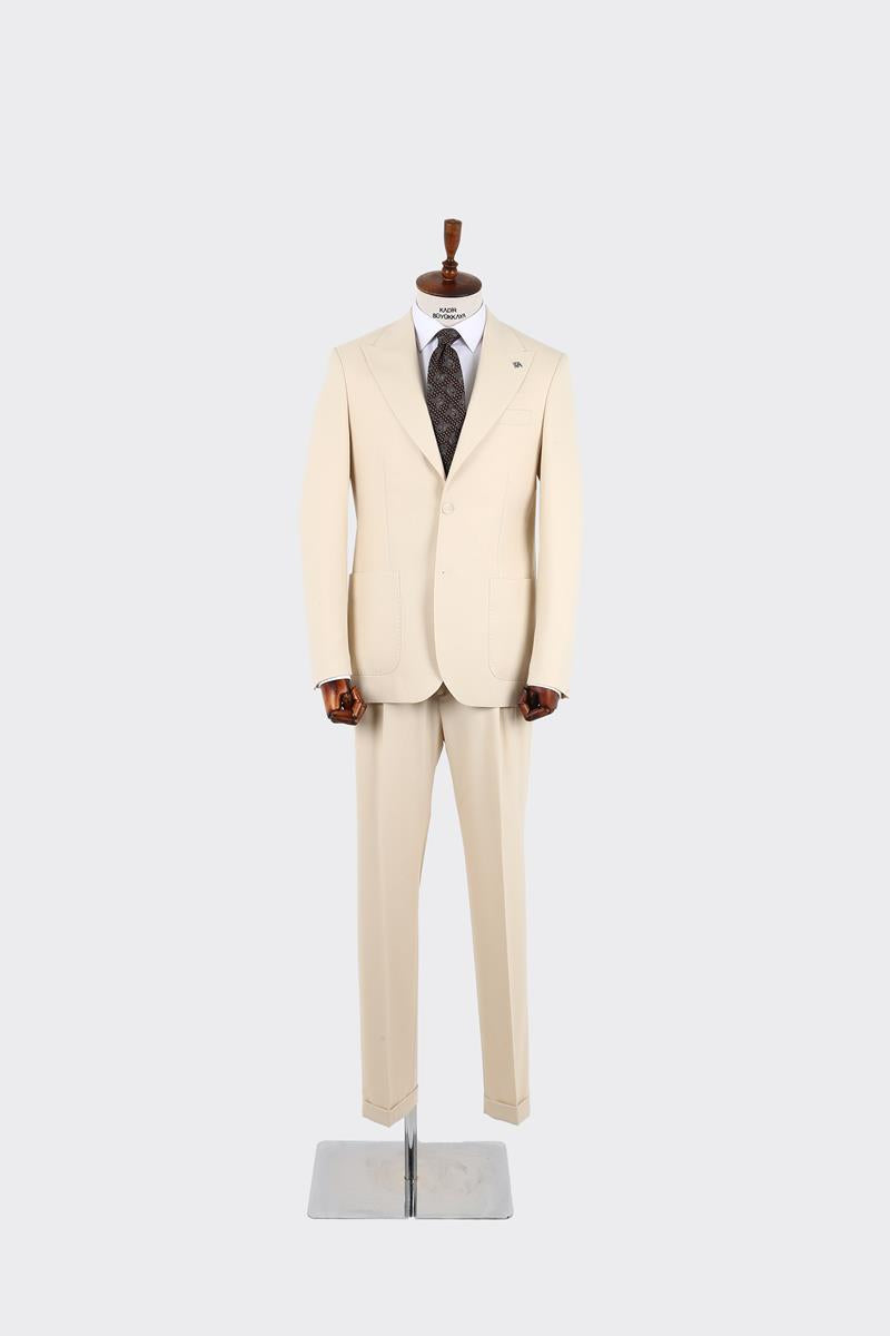 Kırlangıç Yaka Pileli Erkek Takım Elbise-KAW1332W