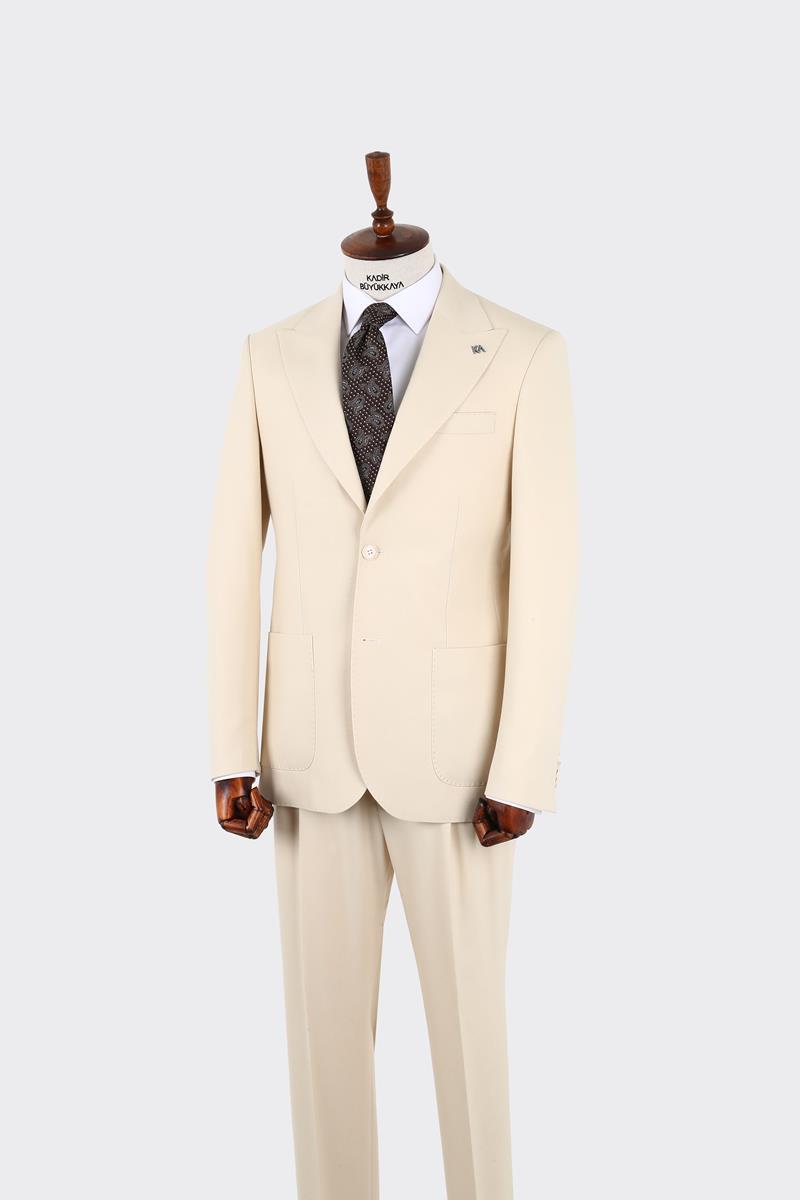 Kırlangıç Yaka Pileli Erkek Takım Elbise-KAW1332W