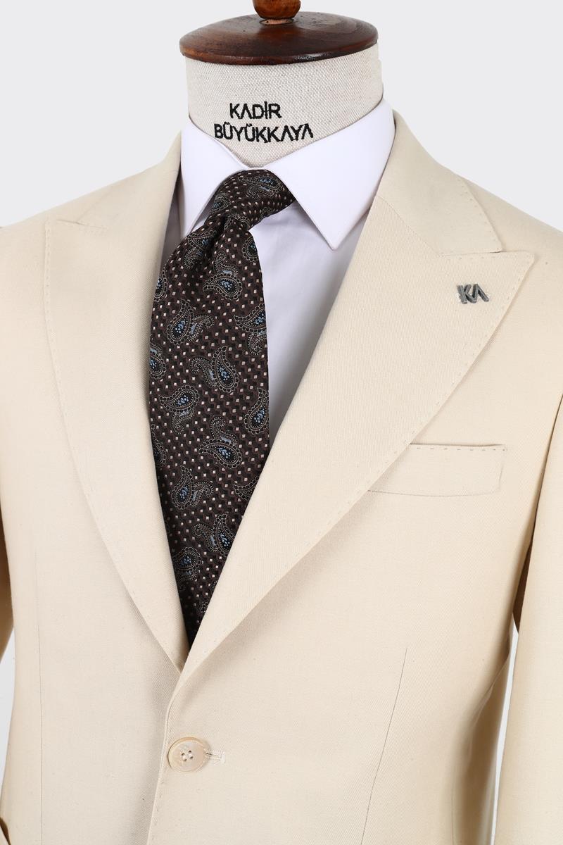 Kırlangıç Yaka Pileli Erkek Takım Elbise-KAW1332W