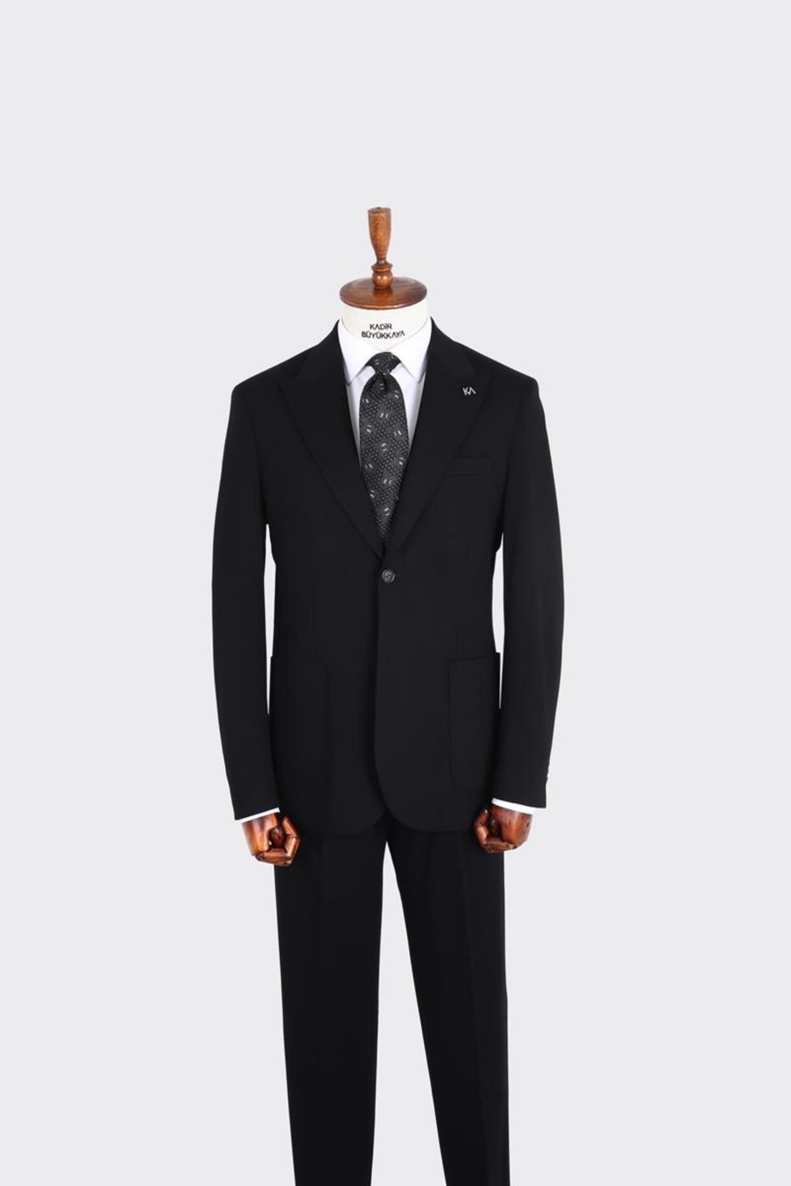 Kırlangıç Yaka Pileli Erkek Takım Elbise-KAX1300S