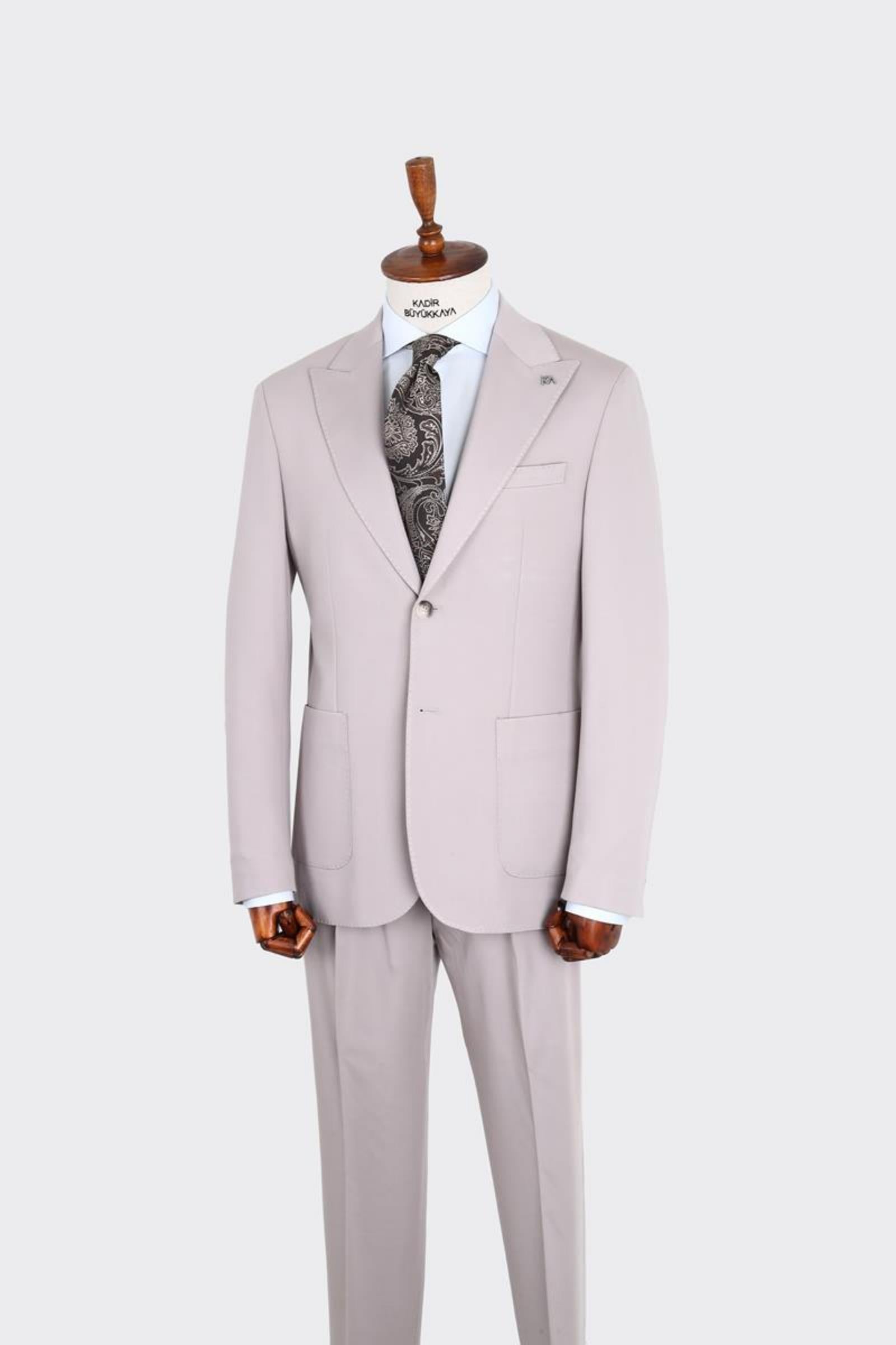 Kırlangıç Yaka Pileli Erkek Takım Elbise-KAX1300S