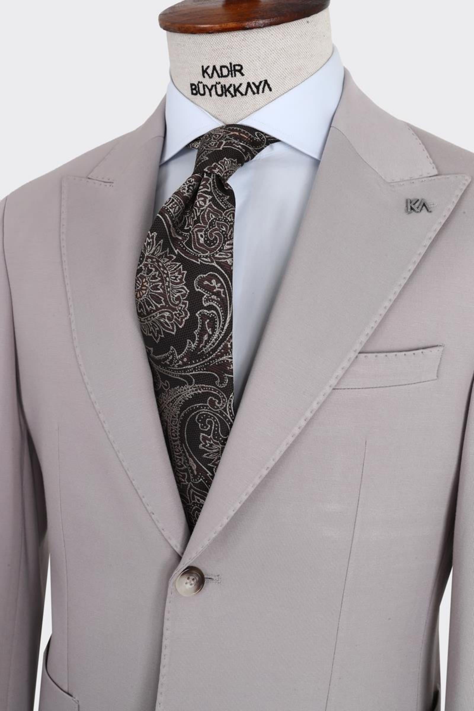 Kırlangıç Yaka Pileli Erkek Takım Elbise-KAX1300S