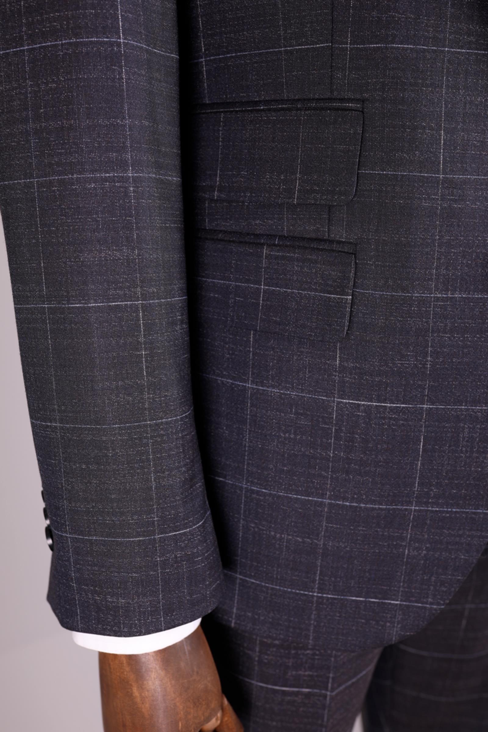 Kırlangıç Yaka Yelekli Erkek Takım Elbise-KA1002-0014