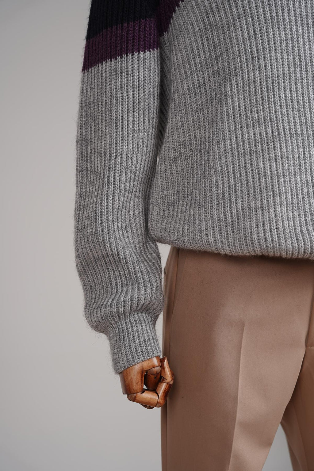 Klasik Bisiklet Yaka Erkek Pamuklu Triko Kazak-GKV8168W