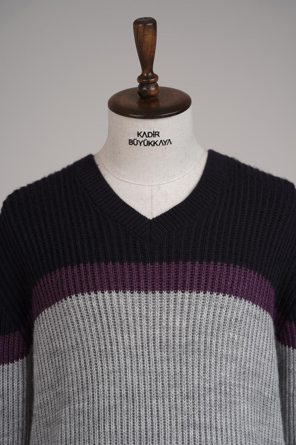 Klasik Bisiklet Yaka Erkek Pamuklu Triko Kazak-GKV8168W