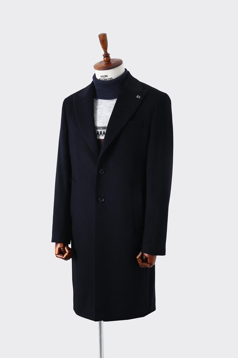 Geniş Yaka Klasik Erkek Kaban - Konforlu ve Şık-KAW7010W