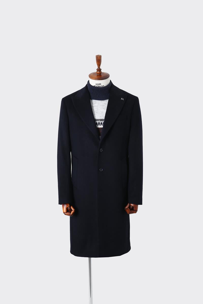 Geniş Yaka Klasik Erkek Kaban - Konforlu ve Şık-KAW7010W