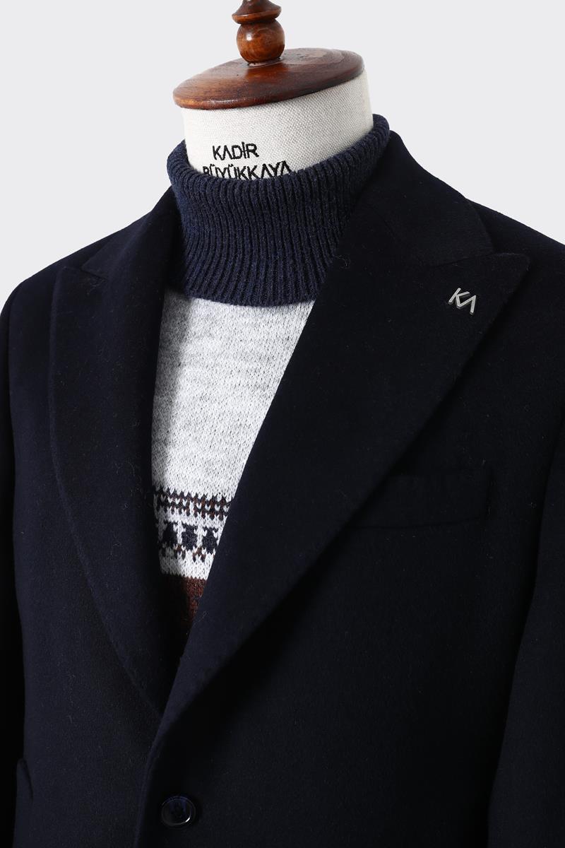 Geniş Yaka Klasik Erkek Kaban - Konforlu ve Şık-KAW7010W