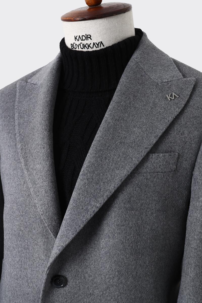 Geniş Yaka Klasik Erkek Kaban - Konforlu ve Şık-KAW7010W